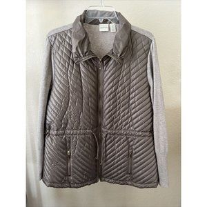 Zenergy by Chico's Jacket cream Size 2 Puffer & Knit cashmere